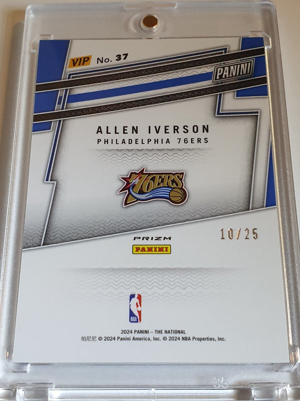 2024 Panini National VIP Allen Iverson #37 RED WHITE BLUE SHIMMER /25 Holo Rare