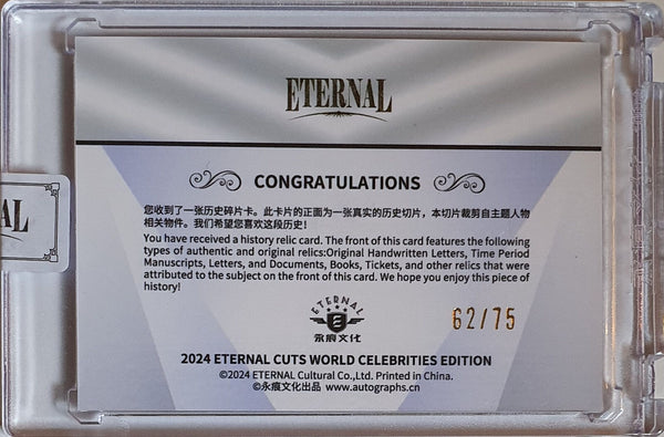 2024 Eternal Charles Dickens #RELICS BLUE /75 Authentic History Relic - Sealed