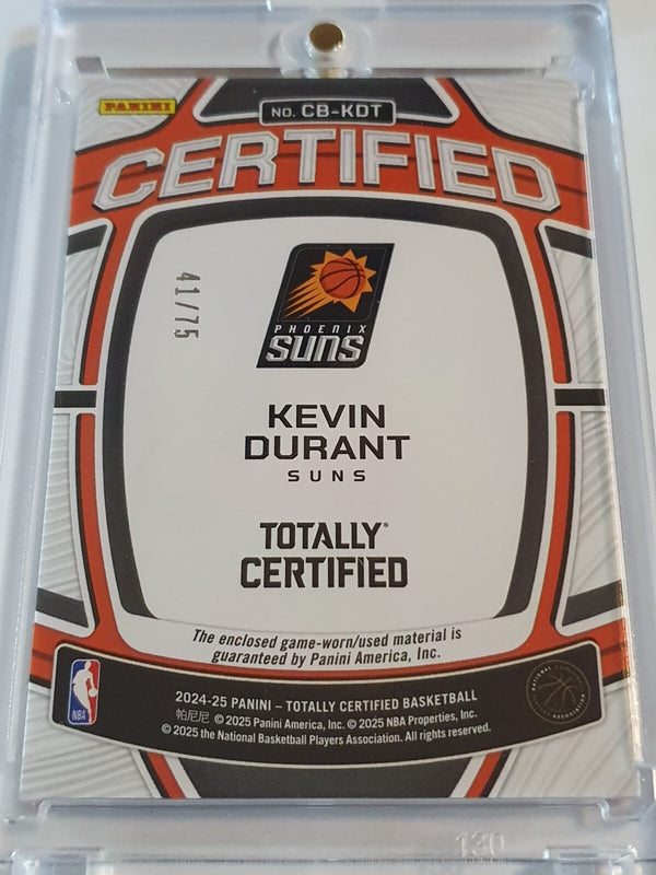 2024 Totally Certified Kevin Durant #PATCH MIRROR RED /75 Game Worn Jersey