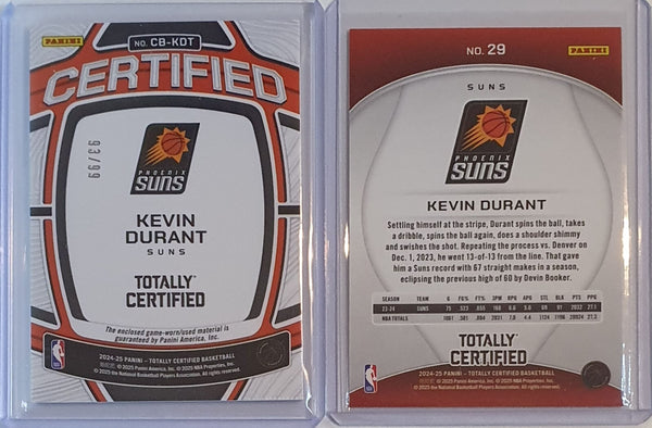 2024 Panini Totally Certified Kevin Durant #29 #CB-KDT Lot 2x - Ready to Grade