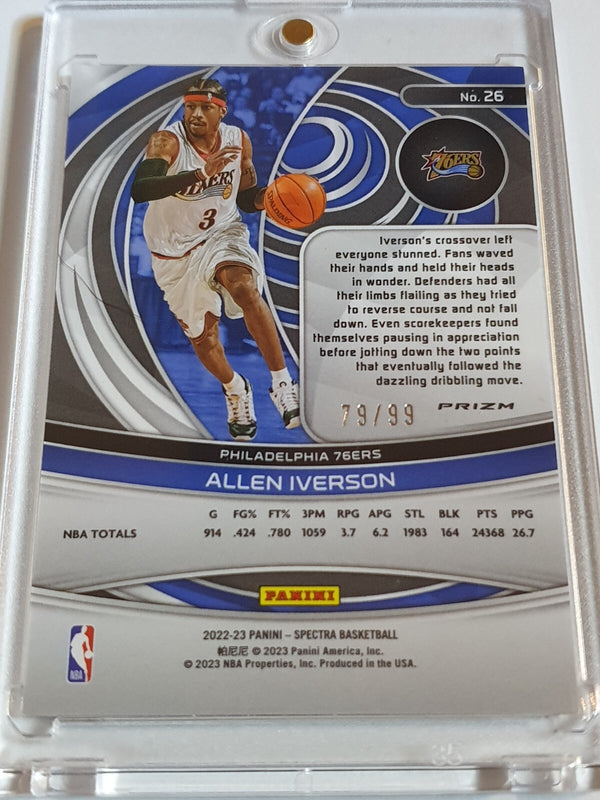 2022 Panini Spectra Allen Iverson #26 INTERSTELLAR /99 Prizm - Ready to Grade