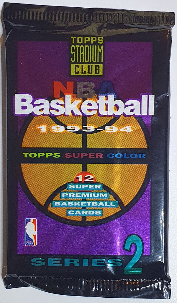 1993-94 Topps Stadium Club NBA Basketball Series 2 Pack - Factory Sealed Packs