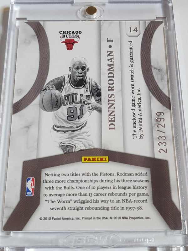 2010 Panini Donruss Dennis Rodman #PATCH /299 Game Worn Jersey - Ready to Grade