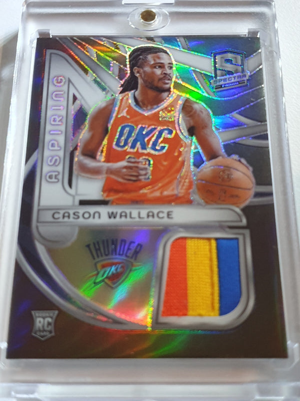 2023 Panini Spectra Cason Wallace Rookie #PATCH SILVER /149 Holo 3 Color Jersey