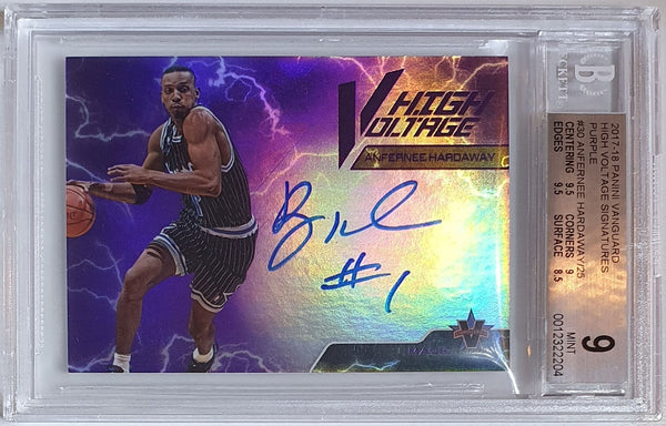 2017 Vanguard Anfernee Hardaway PURPLE /25 High Voltage Auto - BGS 9 (POP 1)