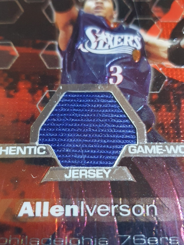 2002 Topps Finest Allen Iverson #PATCH /999 Game Worn Jersey - Ready to Grade