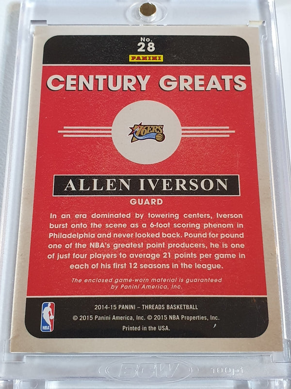 2014 Panini Threads Allen Iverson #PATCH /199 Game Worn Jersey - Ready to Grade