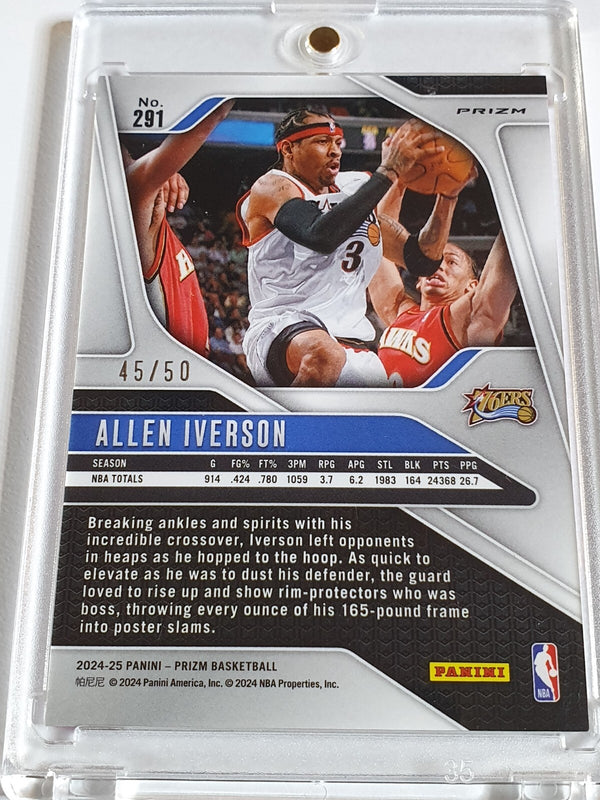 2024 Panini Prizm Allen Iverson #291 FAST BREAK PINK /50 Holo - Ready to Grade