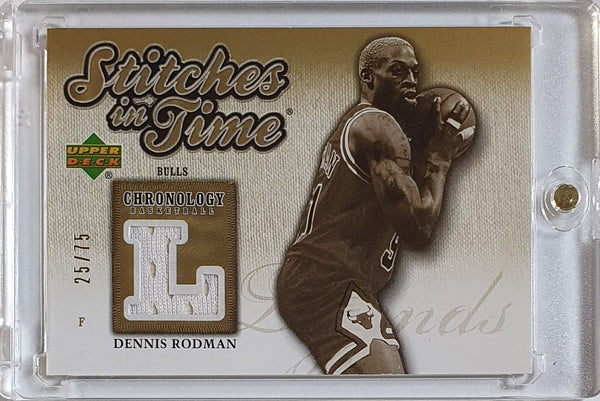 2006 Upper Deck Dennis Rodman #PATCH GOLD /75 Game Worn Jersey - Ready to Grade