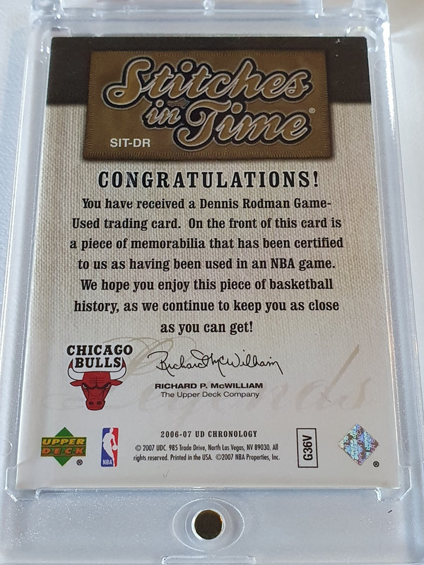 2006 Upper Deck Dennis Rodman #PATCH GOLD /75 Game Worn Jersey - Ready to Grade