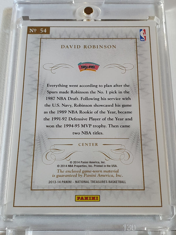 2013 Panini National Treasures David Robinson #PATCH /49 Game Worn Jersey - Rare