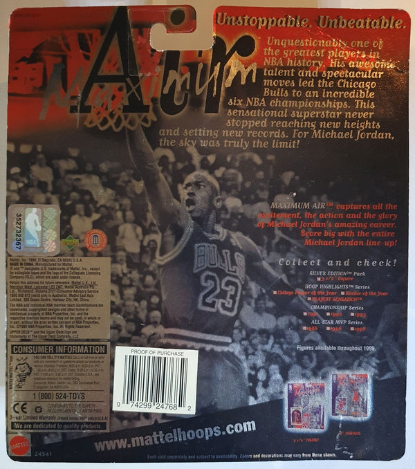 1999 Upper Deck Mattel Michael Jordan Max Air 1 Figurine - Sealed Figure & Card