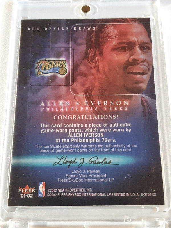 2001 Fleer EX Allen Iverson #PATCH Game Worn Jersey - Ready to Grade