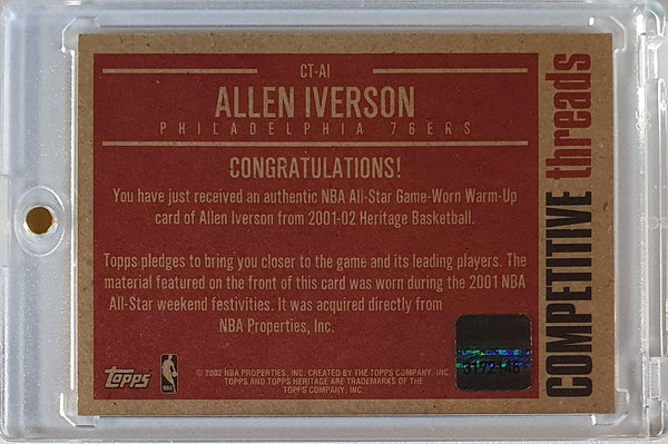 2001 Topps Heritage Allen Iverson #PATCH Game Worn Jersey - Ready to Grade