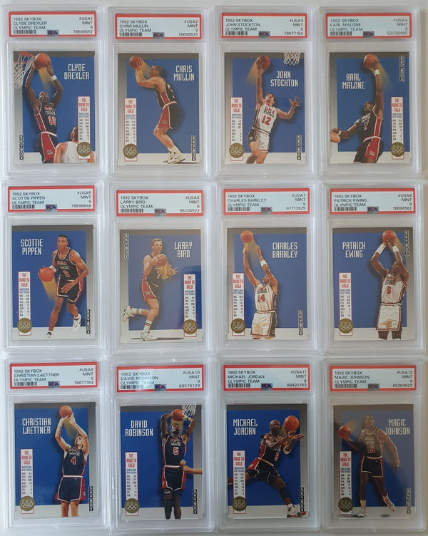1992 Skybox USA Olympic Team COMPLETE 12 Card Set ALL PSA 9 - Jordan + Magic