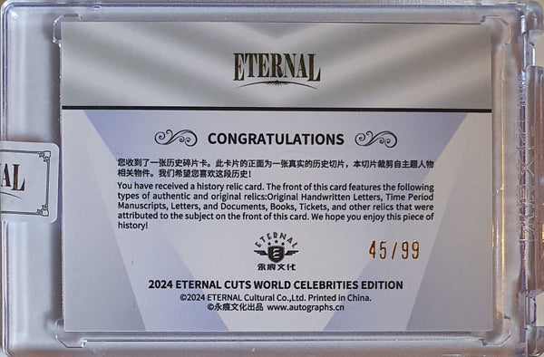 2024 Eternal William Shakespeare #RELICS HOLO /99 History Relic - Factory Sealed