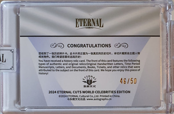 2024 Eternal Claude Monet #RELICS SILVER /50 Authentic History Relic - Sealed
