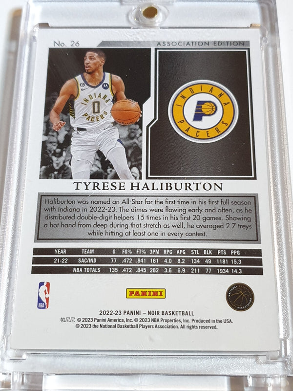 2022 Panini Noir Tyrese Haliburton #26 SILVER /99 Association Edition - Rare