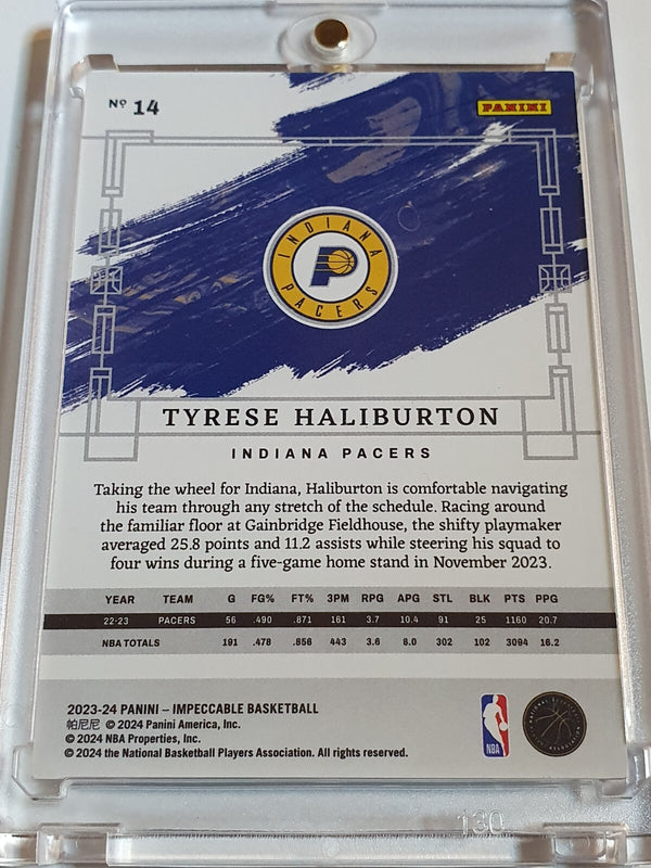 2023 Panini Impeccable Tyrese Haliburton #14 SILVER /75 Edition - Ready to Grade