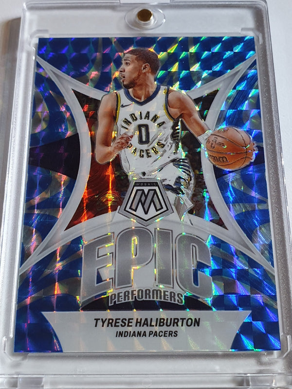 2023 Panini Mosaic Tyrese Haliburton #4 REACTIVE BLUE MOSAIC /99 Prizm - Rare