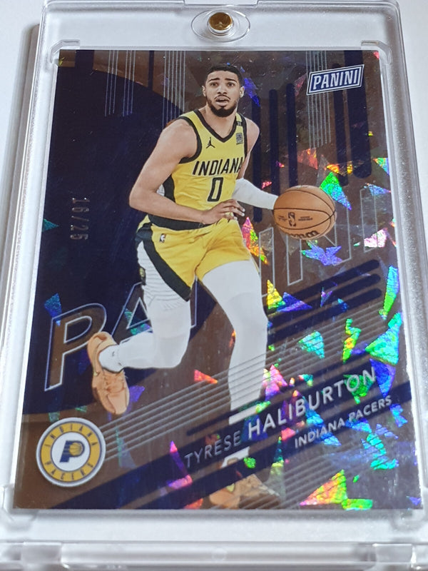 2024 Panini National Tyrese Haliburton #34 CRACKED ICE /25 Holo - Ready to Grade
