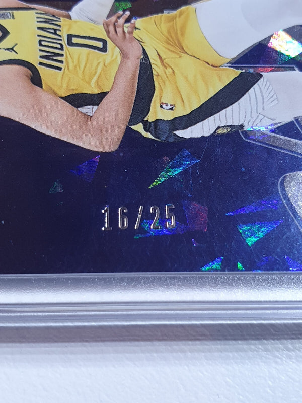 2024 Panini National Tyrese Haliburton #34 CRACKED ICE /25 Holo - Ready to Grade