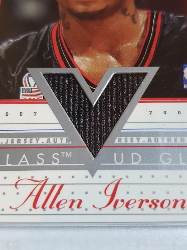 2002 Upper Deck Glass Allen Iverson #PATCH Game Worn Jersey - Rare