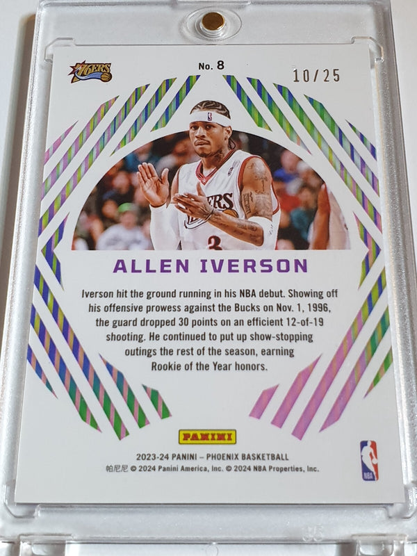 2023 Panini Phoenix Allen Iverson #8 BLUE /25 Holo Mystique - Ready to Grade