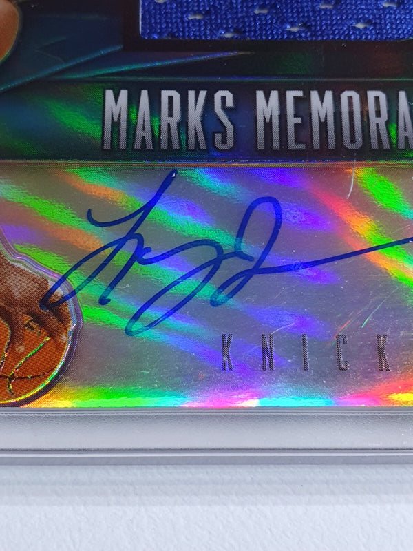 2013 Spectra Larry Johnson #PATCH AUTO LIGHT BLUE /75 Game Worn Jersey Autograph