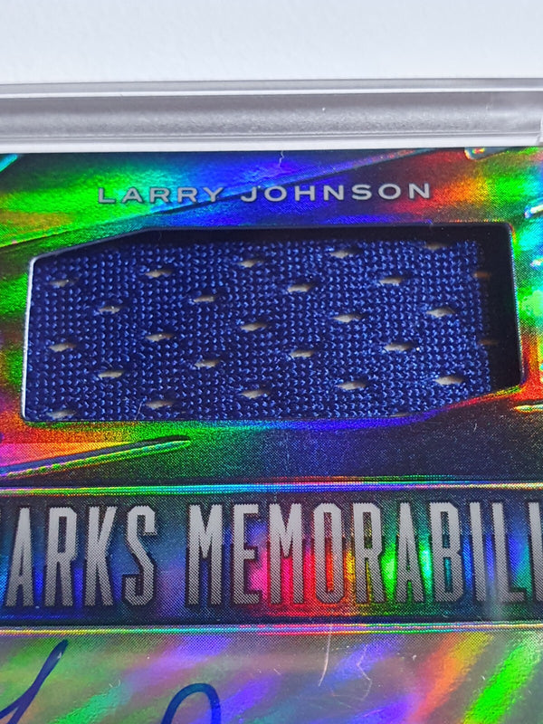 2013 Spectra Larry Johnson #PATCH AUTO LIGHT BLUE /75 Game Worn Jersey Autograph