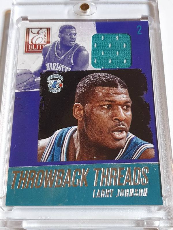 2013 Panini Elite Larry Johnson #PATCH Game Worn Jersey Throwback Threads - Rare