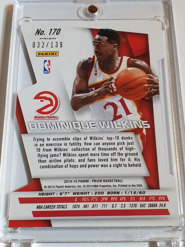 2014 Panini Prizm Dominique Wilkins #170 PURPLE /139 Die-Cut - Ready to Grade