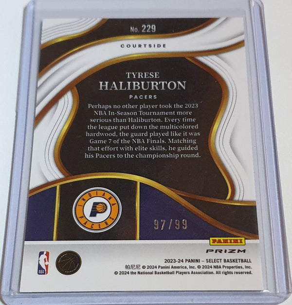 2023 Panini Select Tyrese Haliburton #229 BLUE FLASH /99 Holo Courtside - Rare