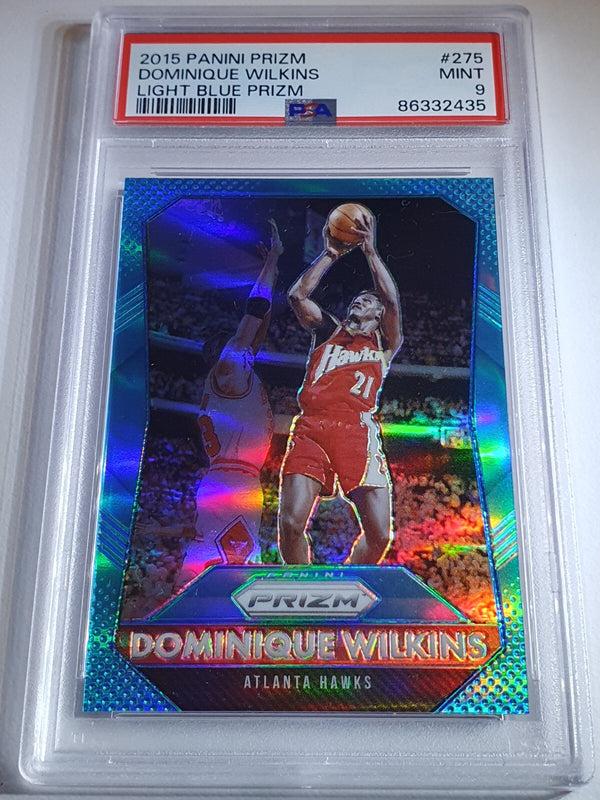 2015 Panini Prizm Dominique Wilkins #275 LIGHT BLUE /199 Holo - PSA 9 (POP 2)