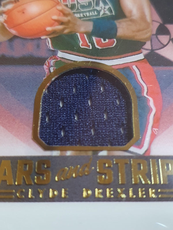 2023 Noir Clyde Drexler #PATCH /99 Game Worn USA Jersey - PSA 9 (POP 1)