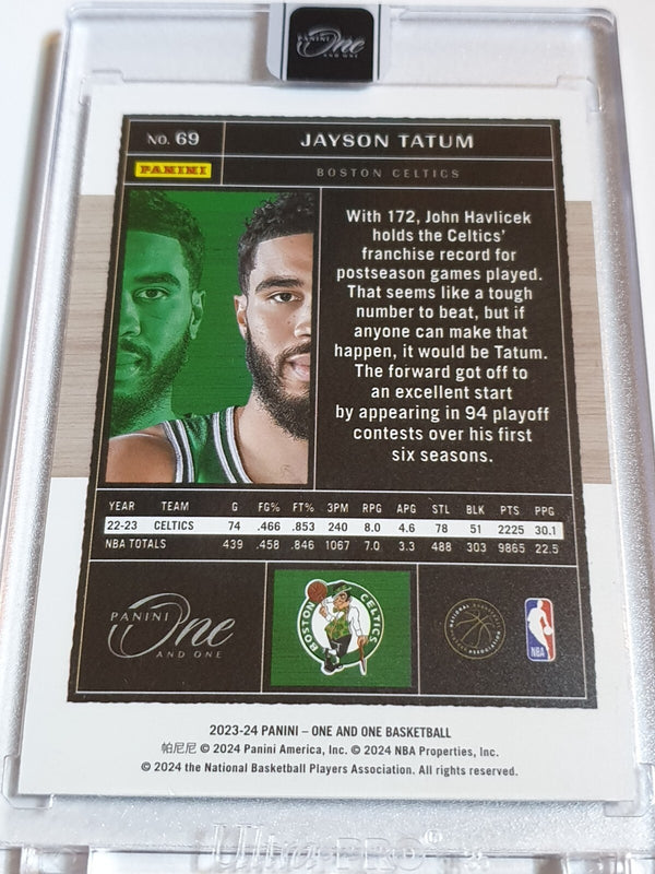 2023 Panini One and One Jayson Tatum #69 HOLO /99 - Panini Factory Sealed