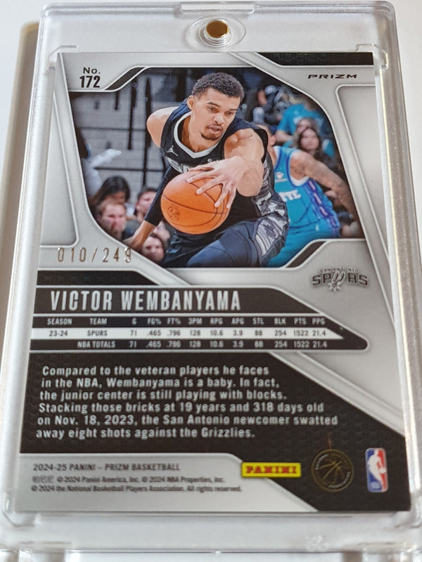 2024 Panini Prizm Victor Wembanyama #172 SKEWED /249 Holo - Ready to Grade