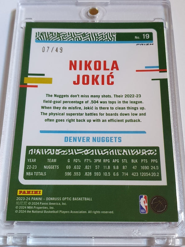 2023 Panini Donruss Optic Nikola Jokic #19 BLUE /49 Holo - Ready to Grade