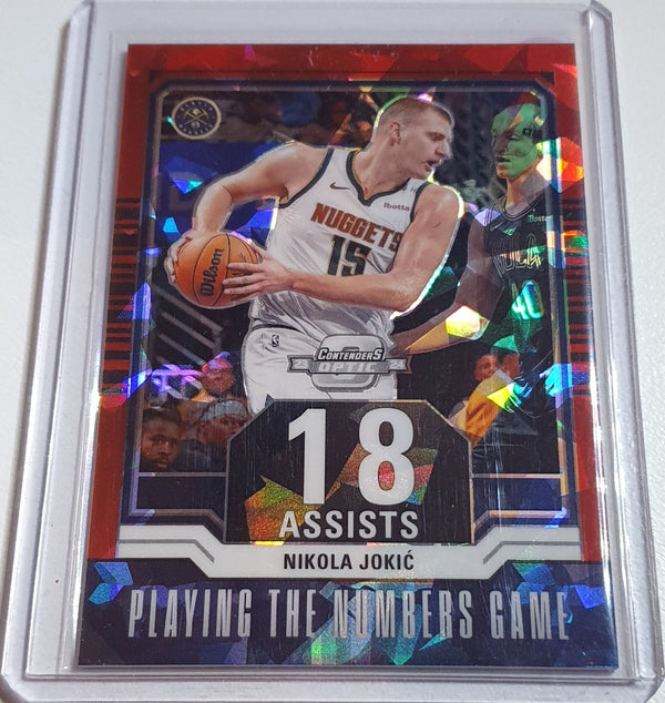 2023 Panini Contenders Optic Nikola Jokic #21 RED CRACKED ICE /175 Holo - Rare