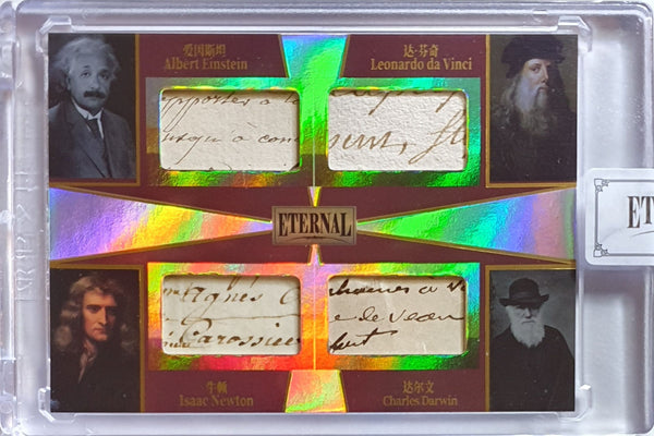 2024 Eternal Einstein da Vinci Newton Darwin RED /25 Quad History Relics  Sealed