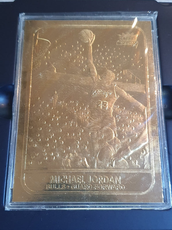 1997 Fleer Michael Jordan 23K GOLD 1986-87 Fleer Rookie Card Design - With Case