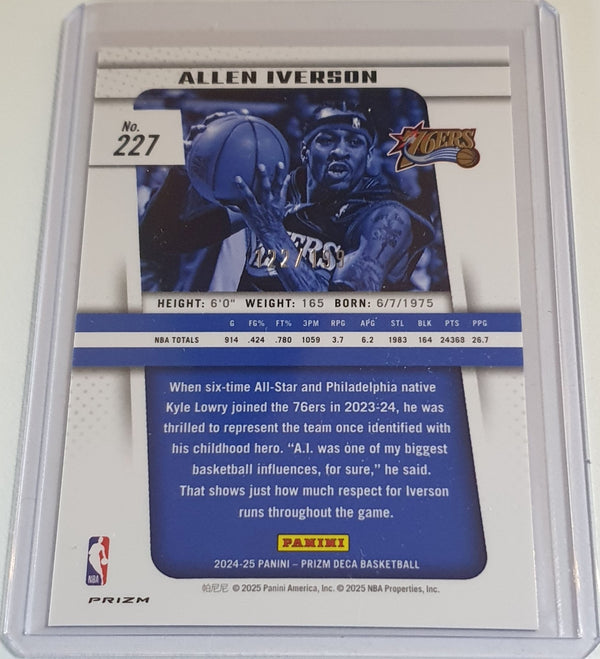 2024 Panini Prizm Deca Allen Iverson #227 RED /199 Holo - Ready to Grade