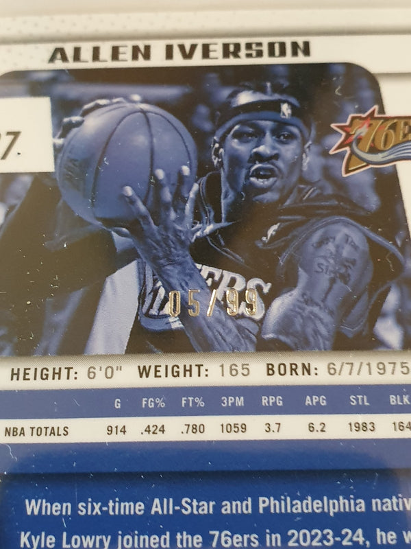 2024 Panini Prizm Deca Allen Iverson #227 PURPLE /99 Holo - Ready to Grade