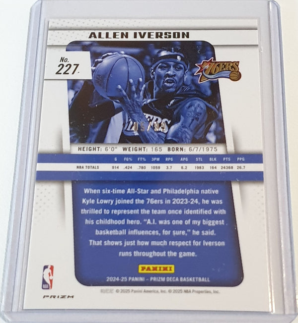 2024 Panini Prizm Deca Allen Iverson #227 PURPLE /99 Holo - Ready to Grade