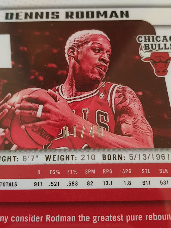 2024 Panini Prizm Deca Dennis Rodman #220 ORANGE 01/49 Holo - Ready to Grade