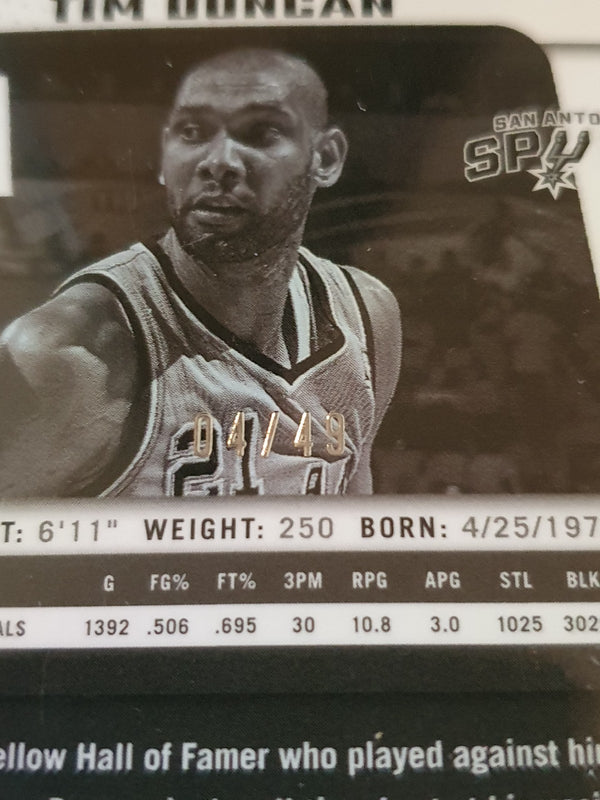 2024 Panini Prizm Deca Tim Duncan #202 ORANGE /49 Holo - Ready to Grade