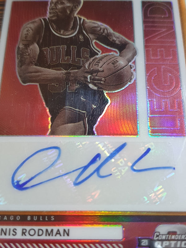 2021 Contenders Optic Dennis Rodman AUTO ORANGE /25 Holo  - PSA 9 (POP 1)