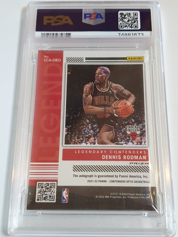 2021 Contenders Optic Dennis Rodman AUTO ORANGE /25 Holo  - PSA 9 (POP 1)