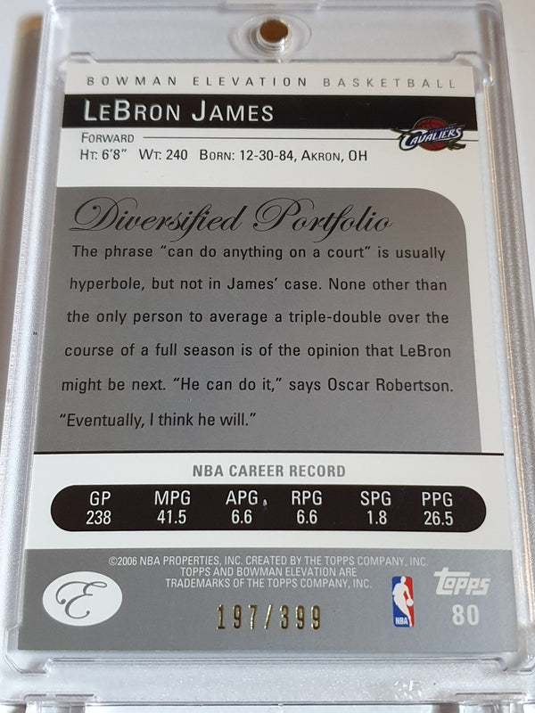 2006 Bowman Elevation LeBron James #80 BLUE /399 Holo - Ready to Grade