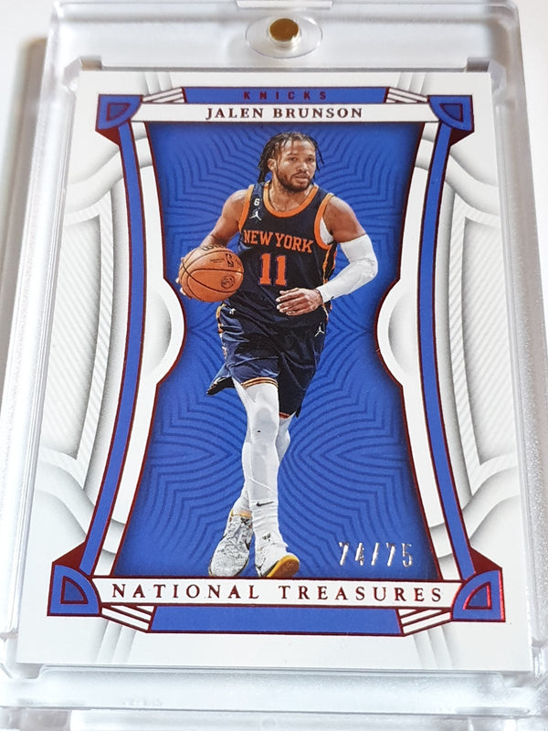 2022 Panini National Treasures Jalen Brunson #95 RED /75 Foil Edition - Rare